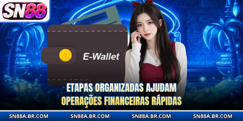 Etapas organizadas ajudam operações financeiras rápidas.
