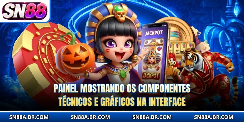 Painel mostrando os componentes técnicos e gráficos na interface